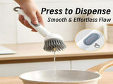 Adjustable Cleaning Brush with Liquid Dispenser, 6-Level Adjustable Handle & Refillable PET Scrub V1366-AZ2-W-11387