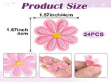 24pcs Flower Iron on Patches, Cute Daisy Flower Patch for Clothes, Sew on Embroidered Applique V1259-DP01-A-3256