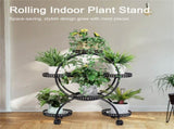 Metal Plant Stand Rack 4Tier Indoor Flower Pot Stand with Wheels for Living Room V767-HJ-ZT112