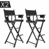 2X Director Movie Folding Tall Chair 76cm DARK HUMOR V274-FT-6015DC-BK2