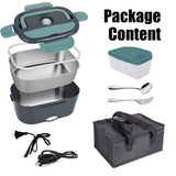 2 in1 Home Car Electric Lunch Box Stainless Steel Food Heating Bento Box AU Plug V201-ELB1222GR8AUF