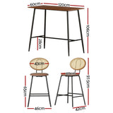 Artiss Bar Table Stools Set Dining Desk Industrial Kitchen Chairs Cafe Pub BA-TAB-CHR-SET-BR