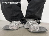 Chunky Sneakers Dad Shoes Thick Sole Sneakers High Street Sneakers Platform - Silver - Size V1102-M-SHOE-73636-SILV-8AU8EU41