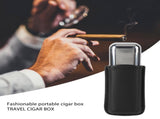 Cigar Case Holder Portable Leather 2 Holder Cigar Case with Stainless Steel Tube for Outdoor Travel V1294-YM0703-3117230048512