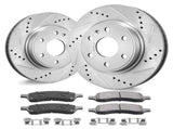 Drilled Slotted Front Brake Rotors Pads Kit for Chevy Traverse GMC Acadia V952-QCCCPTZTRAVEMZKYOV0