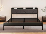 Levede Double Bed Frame Steel Base with Headboard Grey BF1082-D-DG-AU