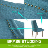 2X French Provincial Dining Chair Oak Leg AMOUR DARK BLUE V274-FT-FC8443-DBU