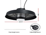 Devanti 2000W Outdoor Electric Patio Heater Ceiling Mount with LED Light Remote RHP-CEH6-2000W-BK
