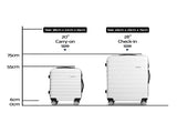 Wanderlite 2Set 20-28 Inch Luggage with TSA Lock Spinner Travel Suitcase Carry On Hard Shell Luggage LUG-ABS-AJ-2SET-WH