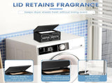 Wooden Dryer Sheet Holder with Lid, Laundry Room Softener Sheet Organizer, Black 7.87 In V1188-MS-721-192