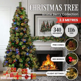 National Tree Company 2.3m Bristle Berry Multicolour Pre-Lit Christmas Tree with 1116 Tips 112_OPBB75