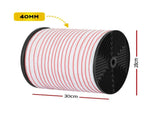 Giantz Electric Fence Tape Polytape 400M Electric Fence Wire Red White FIK-TAPE-400M-13S