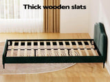 Artiss Bed Frame Queen Size Velvet Dark Green OLAN BFRAME-G-OLAN-Q-GN-ABC