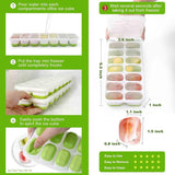 Ice cube trays - 4-pack - reusable silicone - easy to release - flexible ice cube trays for 56 ice V1259-DP01-BO-182