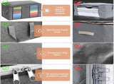 4PCS Clothes Storage Bag Large Capacity Clothing Organizers Foldable Closet Container with Clear V1294-YM0523-10334568
