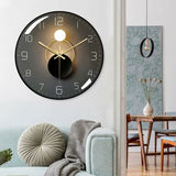 Modern Silent Wall Clock, 30Cm Diameter Wall Clock, ROund Digital Quartz Wall Clock, Suitable For V1188-MS-227-0499