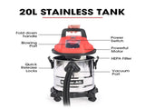 Baumr-AG 20L Cordless Wet & Dry Vacuum Cleaner Kit, with 4Ah battery and Charger, Blower, HEPA V219-TOLWDVBM2SLA