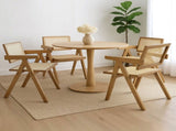 Levede 4x Dining Chair Solid Wood Rattan CH1101-2-NTX2