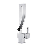 Brass Basin Faucet, Retro Waterfall Hot and Cold Bathroom Faucet, Silver V1188-MS-520-098