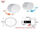 Polished Chrome Round 1/4 Turn Twin Shower Taps Set Hot Cold Water Switch Mixer V1233-KC0292CR