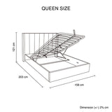 Prado Gas Lift Queen Bed Frame Non-woven Fabric MDF KD Slats V43-BED-PRD-Q