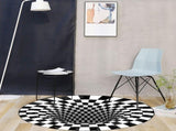 3D Round Carpet Rug Living Room Doormat Coffee Table Blanket 3D Optical Decorative Carpet for V1294-YM0717-10104687