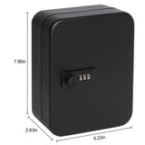 Secure Key Box with Combination Lock, Decaller Key Cabinet Wall Mount Lock Box with 20 Hooks, black V1366-AZ2-W-07753