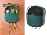 Wall Mounted Chopsticks Holder Dust Prevention 3 Compartments Large Capacity Draining Utensil V1294-YM0626-3118230011311
