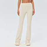 Beige Size XL Women's High Waisted Yoga Flare Leggings - V Back Seam Micro Flare Workout Pants with V888-ELOSUNG57305-4