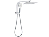 Chrome Square Twin Rain Shower 8" Head 3 Mode Handheld Diverter Wall Arm Set V1233-HS002M4CKSS108A702