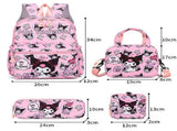 Purple Clow 4-Piece Large Capacity School Backpack Set for Primary Students Years 3-6 Durable Nylon V888-ELOSUNG43307