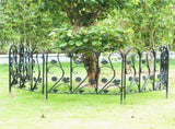 5-Piece Decorative Garden Fence Black Metal Wire Patio V767-XJJ516-BK-G2