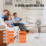 VEVOR 12 Inch Foldable Oscillating Standing Fan with Remote Control, 4 Speed Adjustable Portable V952-CDFS12YCSSSF9DA1CV9