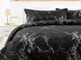 Queen Black Marble Comforter Set, Bedding for All Seasons, 3-Piece Set V745-MAB01173AG3