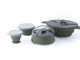 Outdoor Camping Foldable Pot, Silicone Hiking Cook Pot, Portable Picnic Cookware Set, Stainless V1265-YY-428