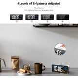 Digital Alarm Clock With Large LED Temperature Display, Portable Mirror Alarm Clock With Dual Alarms V1188-MS-227-1654