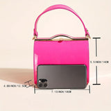 Women'S Evening Clutch Patent Leather Handbag Shiny Hand-Held Bag Hard-Shell - Black - Size 18-13-14 V1347-DSZ-001-001-BLK-18-13-14
