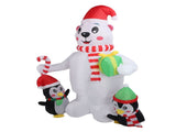 5.9ft Inflatable Xmas Penguin Bear with Colorful Light Cute Blow Up Yard Animal V1294-YM0901-3115230123813