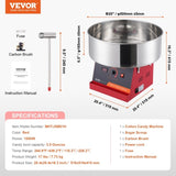 Electric Cotton Candy Machine, 1000W Candy Floss Maker, Commercial Cotton Candy Machine with V952-TSMHTJHSWGXM8E4PNV3