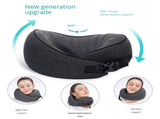 Light Gray Buckle Tape Memory Foam U-Shaped Neck Pillow - Snail Travel Cushion for Airplane, Office V888-ELOSUNG13353