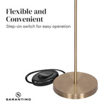 Sarantino 3-Light Gold Metal Floor Lamp with Glass Shades LMP-MLM-50320