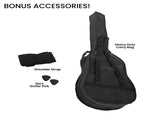 Karrera 38in Cutaway Acoustic Guitar with Carry Bag - Black CC38-BK