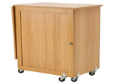 Folding Sewing Table with Lockable Wheels Shelves Trays Door Wood Color V952-FRZJYXXKZDBH6WYM1V0