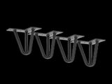 Set of 4 Industrial 3-Rod Retro Hairpin Table Legs 12mm Steel Bench Desk - 11cm Black V63-834921