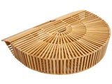 Vintage Bamboo Bag Women Semicircular Woven Handbag Hollow Beach Tote for SummerL V1294-YM0901-3117210073111