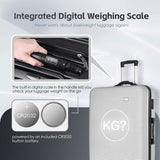 3 pcs 20"/24"/28" Digital Weighing Scale and USB Charging Port Lightweight Luggage Suitcase Silver V915-FB3001-SL