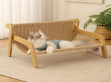 53.5 x 46 x 28 CM Large Cat Scratcher Sofa Bed with Wooden Elevated Base - Soft Sisal Breathable V888-ELOSUNG55081