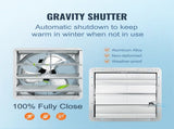 Shutter Exhaust Fan, 406 mm High-speed 1400RPM 1506 CFM, Aluminum Wall Mount Attic Fan with V952-BYCSPQSDJAC16NRV5V3