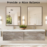 2 Set Wall Mirror Rectangular Frame Bathroom 70x90cm Antique Brown V274-FT-BM-PSSQ-AWD7090-X2