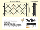 Single Folding Security Gate, Lockable Scissor Gate with 360 degree Swivel Casters, Outdoor V952-GZDZDAQM5157HX49X001V0